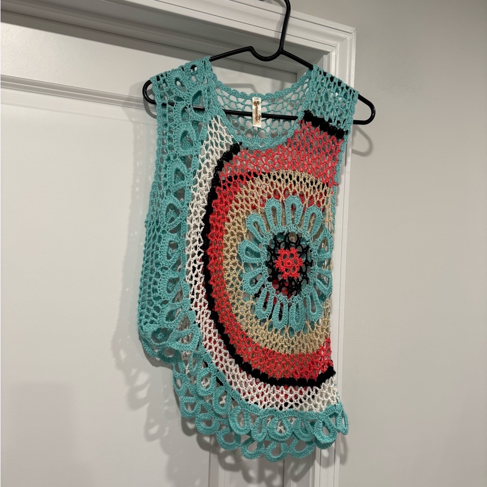 Ladies Crochet Patterned Tank Top by Shoreline! Size L/XL!